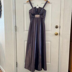 Jessica McClintock Woman's Grey Lined Prom, Event , Party Maxi Dress Sz 4